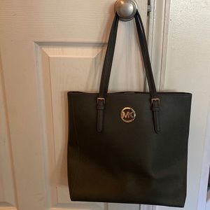 Michael Kors Jet Set Dark Olive Green Tote Bag Purse